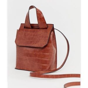 Brown Mini Croc Backpack